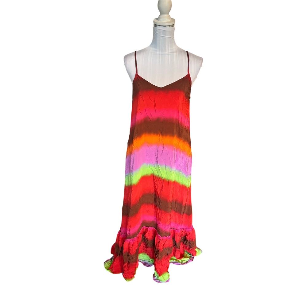 The Odells V-Neck Striped Maxi Dress Anthropologie Size M